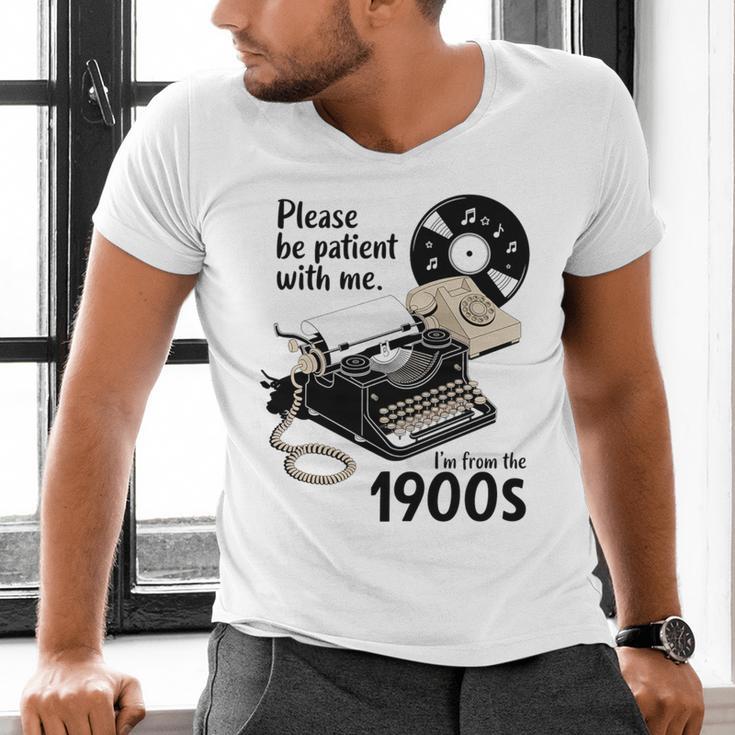 Please Be Patient I'm From The 1900s Sarcastic Joke Premium Tri-Blend Men's V-Neck T-Shirt