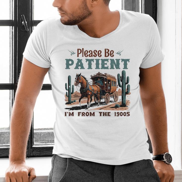 Please Be Patient I'm From The 1900s Stagecoach Western Vint Premium Tri-Blend Men's V-Neck T-Shirt