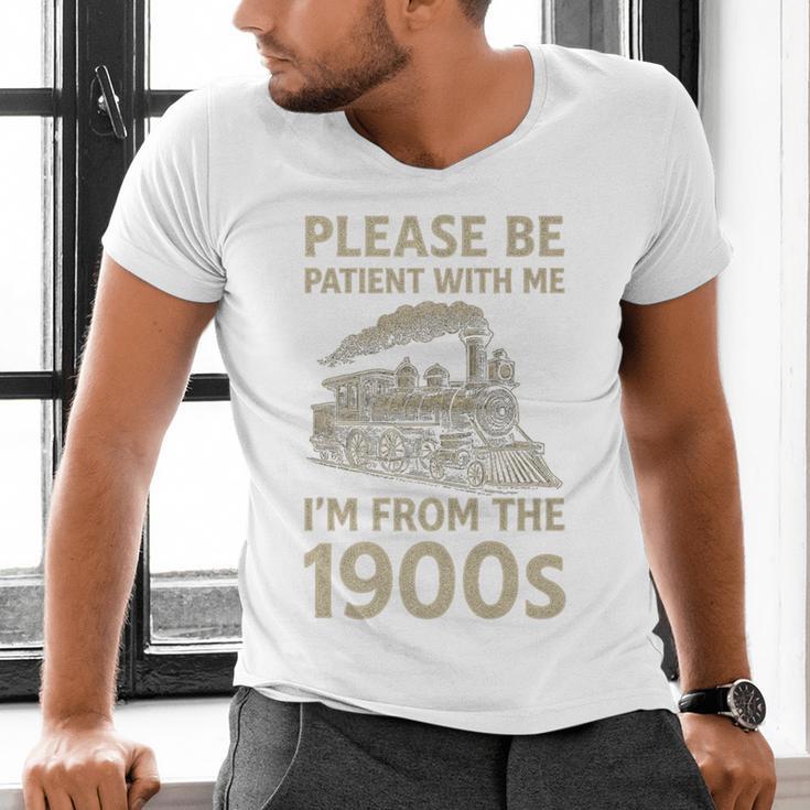Please Be Patient With Me I'm From The 1900s Steam Train Premium Men's V-Neck T-Shirt Please Be Patient With Me I'm From The 1900s Steam Train Premium Men's V-Neck T-Shirt