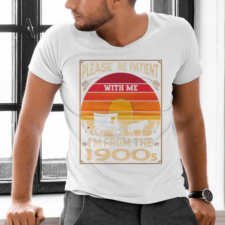 Please Be Patient I'm From The 1900s Sunset Vintage Wagon Premium Men's V-Neck T-Shirt Please Be Patient I'm From The 1900s Sunset Vintage Wagon Premium Men's V-Neck T-Shirt