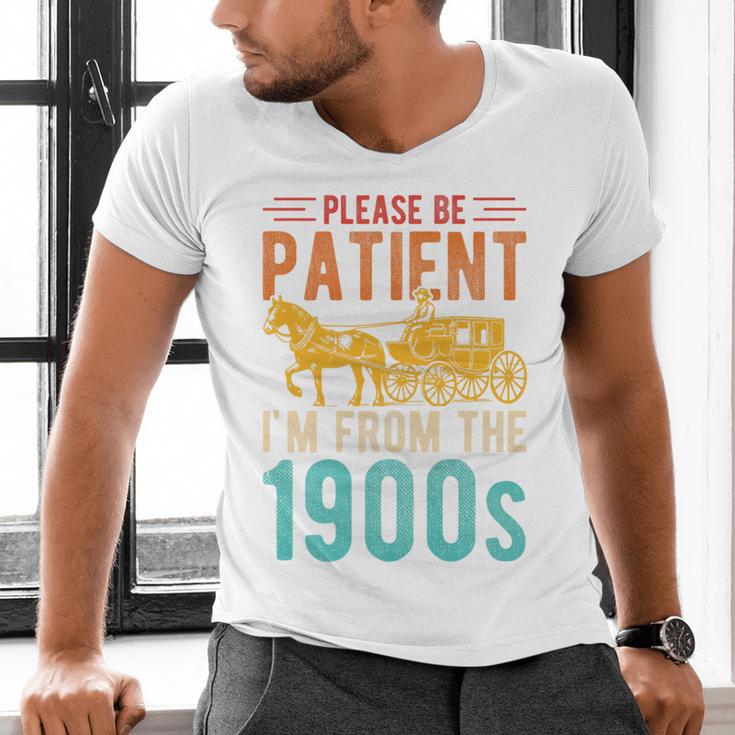 PLEASE BE PATIENT I'M FROM THE 1900s Vintage 1900s 90s Premium Men's V-Neck T-Shirt