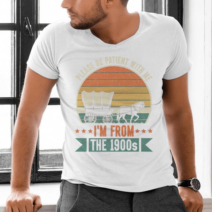 Please Be Patient With Me I'm From The 1900s Vintage Humor Premium Men's V-Neck T-Shirt