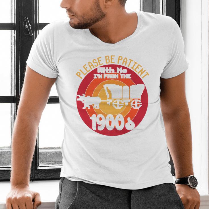 Please Be Patient With Me I'm From The 1900s Vintage Meme Premium Men's V-Neck T-Shirt