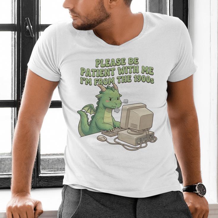 Please Be Patient I'm From The 1900s Vintage Men Women Men's V-Neck T-Shirt