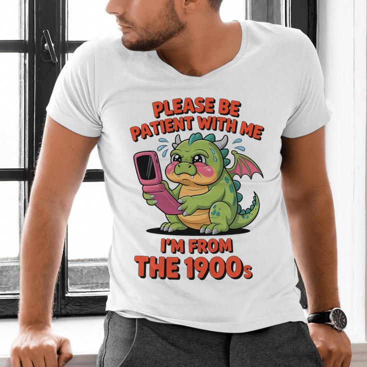 Please Be Patient I'm From The 1900s Vintage Men Women Premium Tri-Blend Men's V-Neck T-Shirt