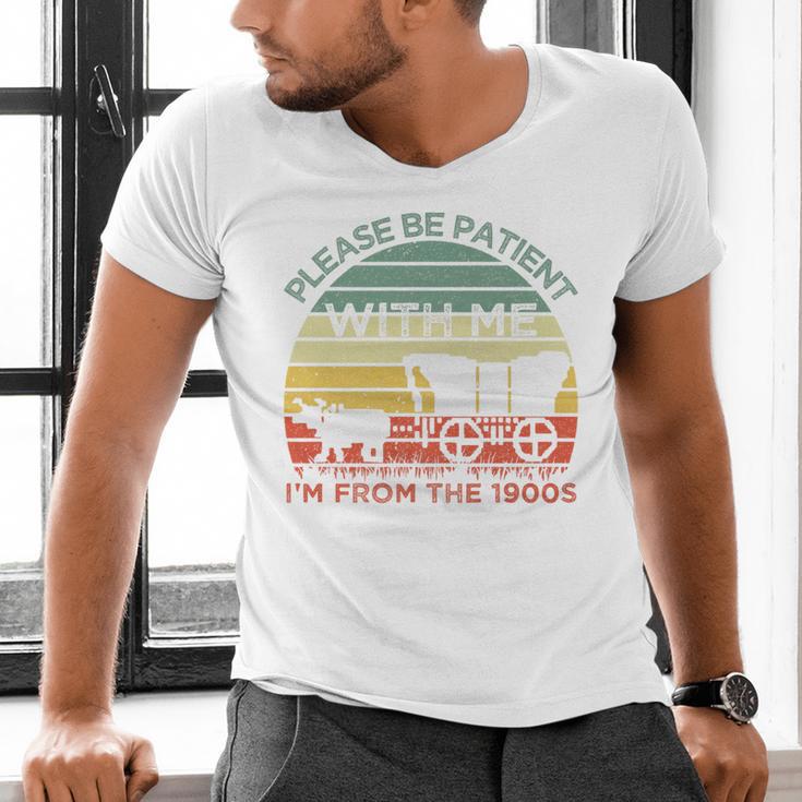 Please Be Patient With Me I'm From The 1900s Vintage Sunset Premium Men's V-Neck T-Shirt