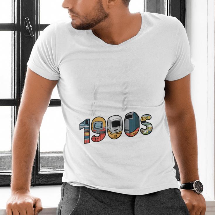 Please Be Patient I'm From The 1900s Vintage Tech Graphic Raglan Baseball Tee Men's V-Neck T-Shirt
