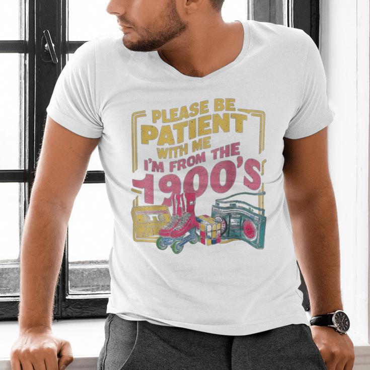 Please Be Patient With Me I'm From The 1900s Vintage Trendy Men's V-Neck T-Shirt