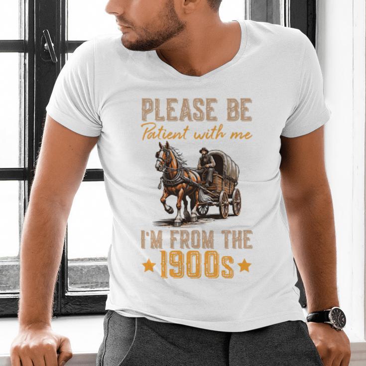 Please Be Patient With Mee I'm From The 1900s Minimalist Premium Men's V-Neck T-Shirt Please Be Patient With Mee I'm From The 1900s Minimalist Premium Men's V-Neck T-Shirt