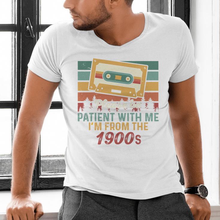 Please Be Patient-With Me I'm From The 1900s Retro Music Men's V-Neck T-Shirt Please Be Patient-With Me I'm From The 1900s Retro Music Men's V-Neck T-Shirt