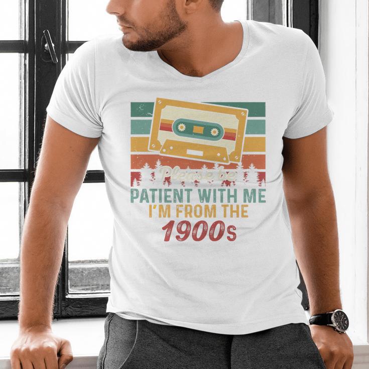 Please Be Patient-With Me I'm From The 1900s Retro Music Premium Men's V-Neck T-Shirt