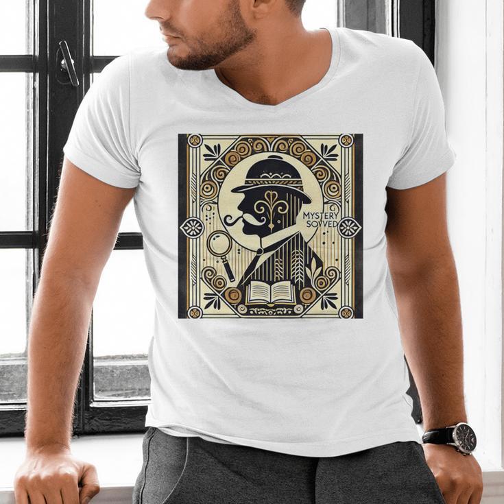 Poirot Mystery Books Vintage Detective Premium Tri-Blend Men's V-Neck T-Shirt Poirot Mystery Books Vintage Detective Premium Tri-Blend Men's V-Neck T-Shirt