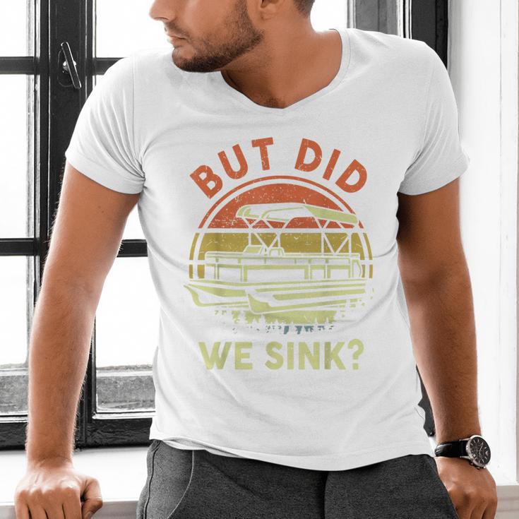 Pontoon Boat Captain But Did We Sink Dad Papa Men Men's V-Neck T-Shirt Pontoon Boat Captain But Did We Sink Dad Papa Men Men's V-Neck T-Shirt