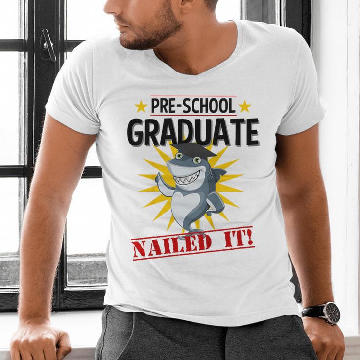 Pre K Nailed It Shirt 2019 Shark Graduation TShirt Men's V-Neck T-Shirt