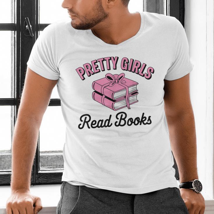 Pretty Girls Read Books Bookworm Book Lover Teacher Men's V-Neck T-Shirt Pretty Girls Read Books Bookworm Book Lover Teacher Men's V-Neck T-Shirt