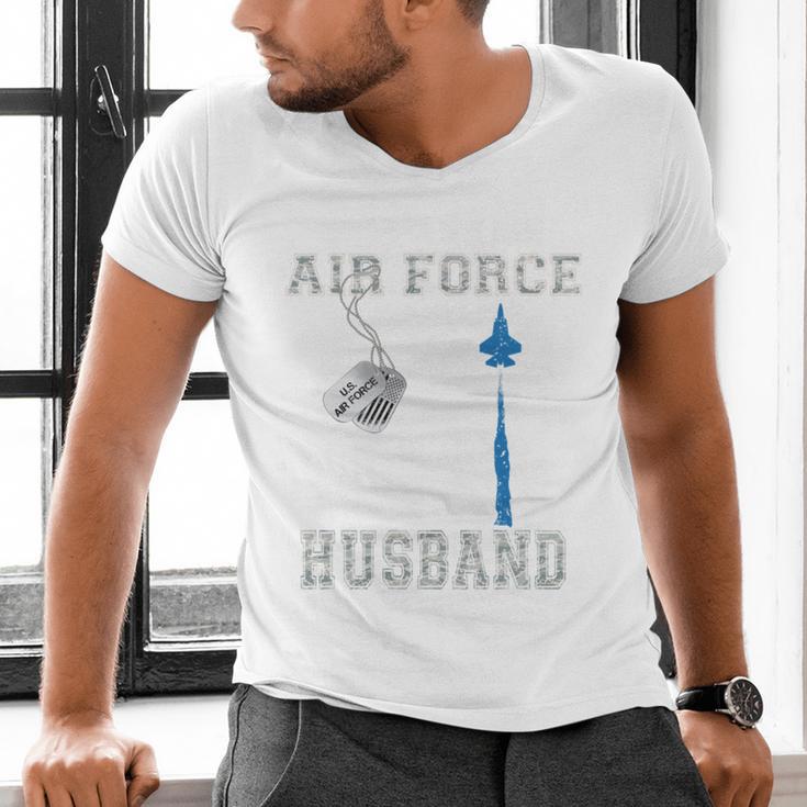 Proud Air Force Husband US Air Force Graduation Husband Men's V-Neck T-Shirt
