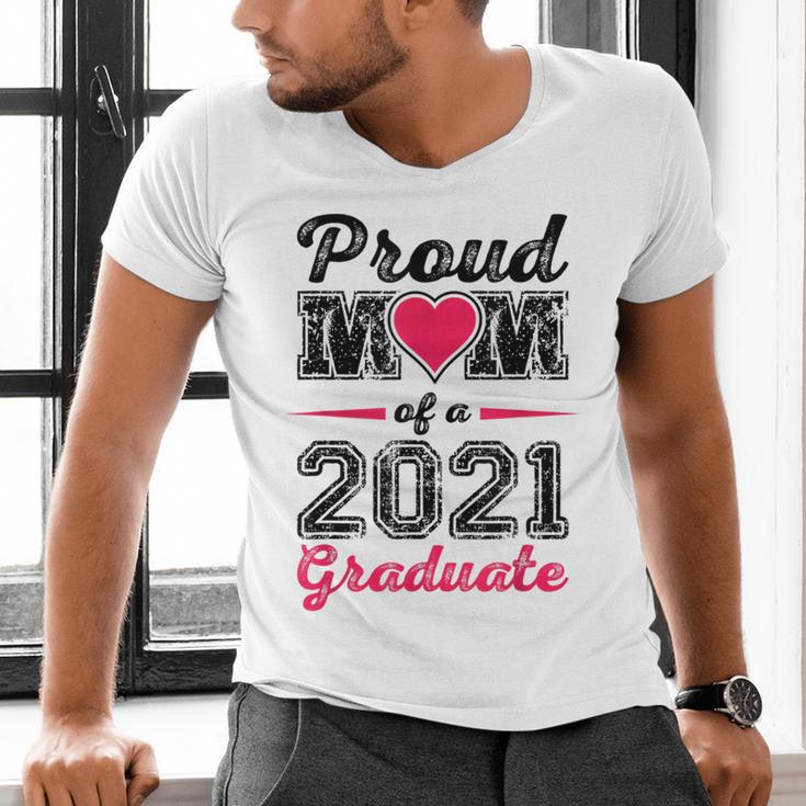 Proud Mom Of A 2021 Graduate Senior Graduation Men's V-Neck T-Shirt