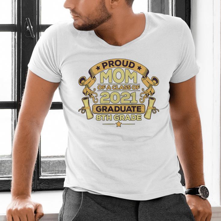 Proud Mom Graduation Of 8th Grade Graduate Men's V-Neck T-Shirt