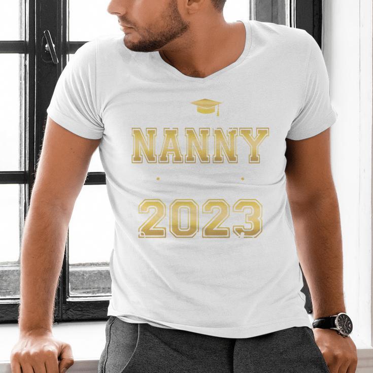 Proud Nanny Of Two 2023 Graduate Class 2023 Graduation Men's V-Neck T-Shirt
