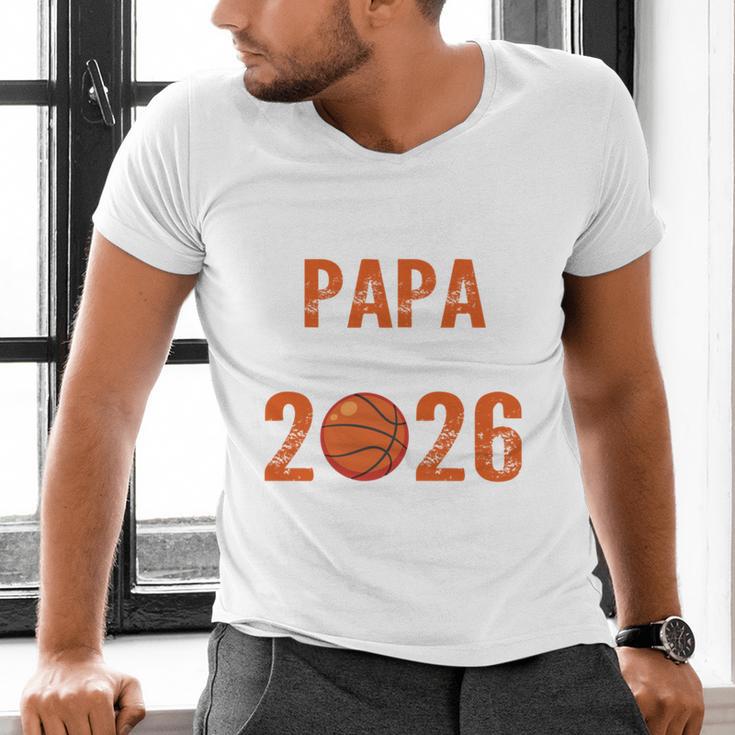 Proud PAPA Of 2026 Senior Basketball Student Graduation Men's V-Neck T-Shirt