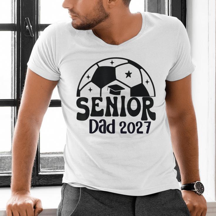 Proud Senior Dad Soccer Class Of 2027 Graduation Graduate Men's V-Neck T-Shirt