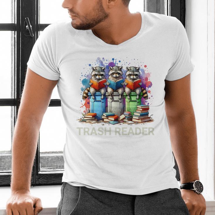 Racoons Trash Reader Book Lover Romantic Novels Premium Men's V-Neck T-Shirt