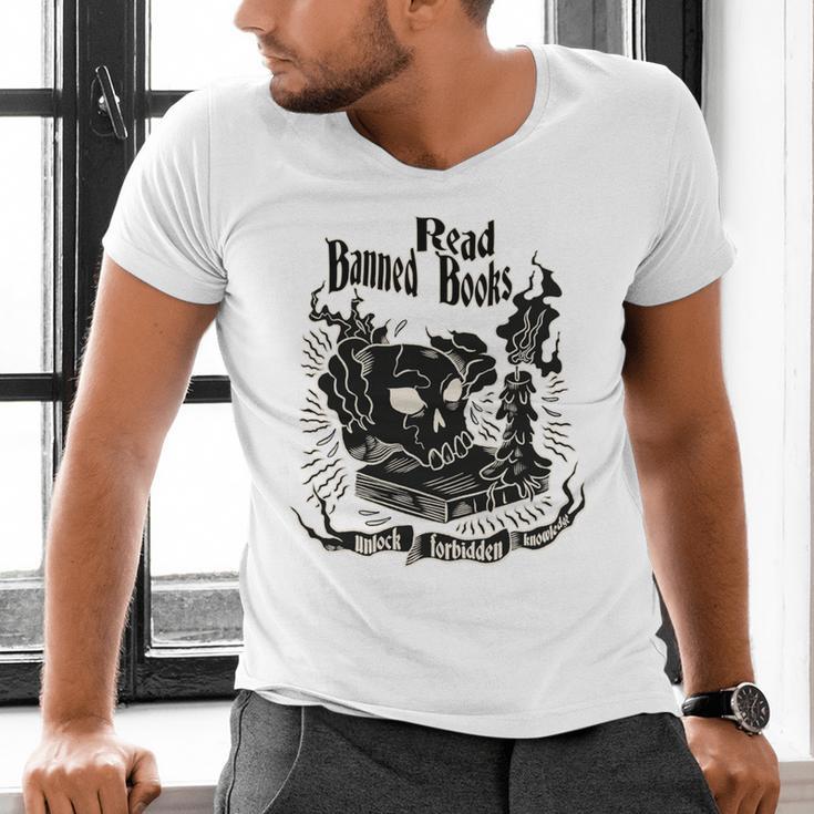 Read Banned Books Unlock Forbidden Knowledge Men's V-Neck T-Shirt Read Banned Books Unlock Forbidden Knowledge Men's V-Neck T-Shirt