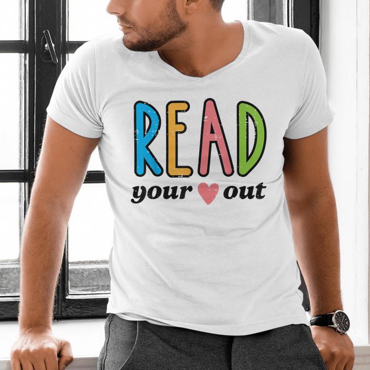 Read Your Heart Read Reading Librarian Book Across America Men's V-Neck T-Shirt