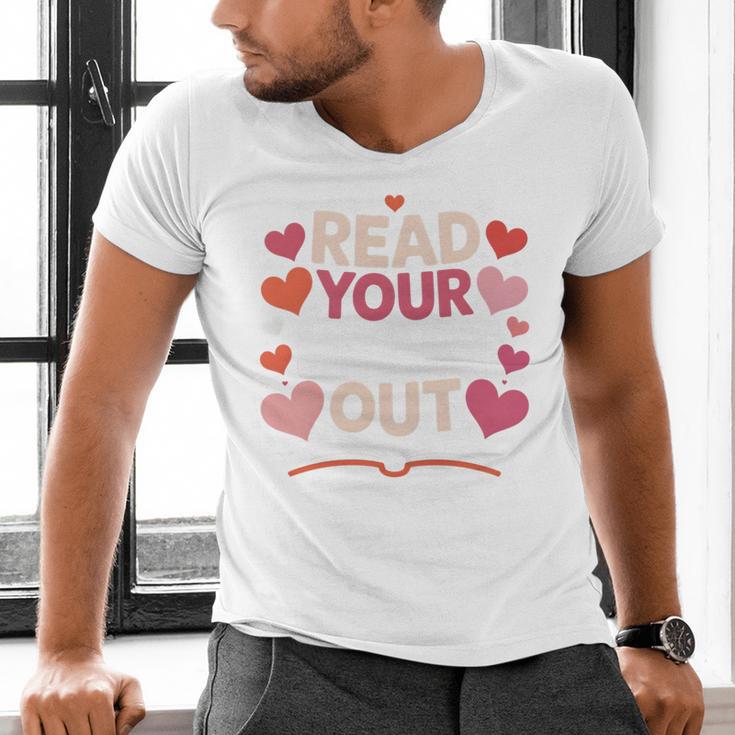 Read Your Heart Out Teacher Valentines Day Reading Book Love Men's V-Neck T-Shirt Read Your Heart Out Teacher Valentines Day Reading Book Love Men's V-Neck T-Shirt