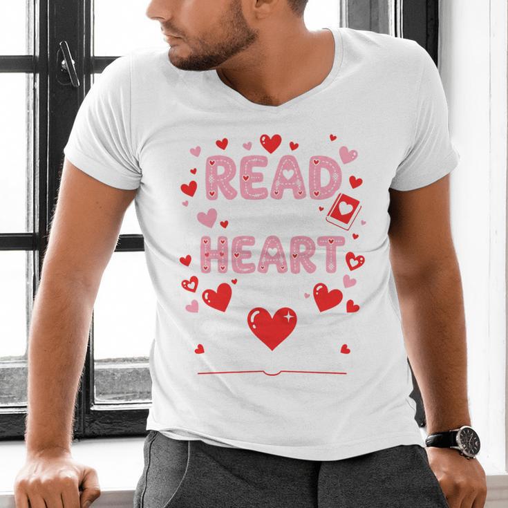 Read Your Heart Out Valentine Reading Book Lover Teacher Premium Tri-Blend Men's V-Neck T-Shirt