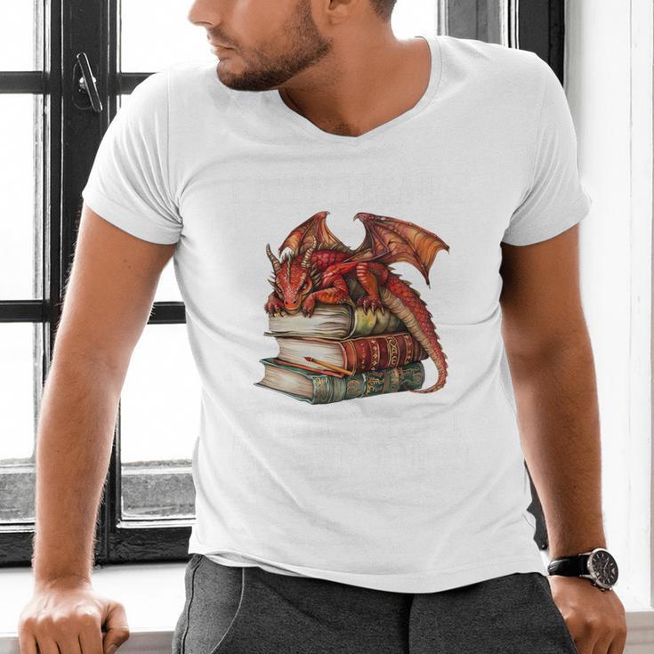 I Read Because Roasting People Is Frowned Upon Dragon Book Premium Tri-Blend Men's V-Neck T-Shirt