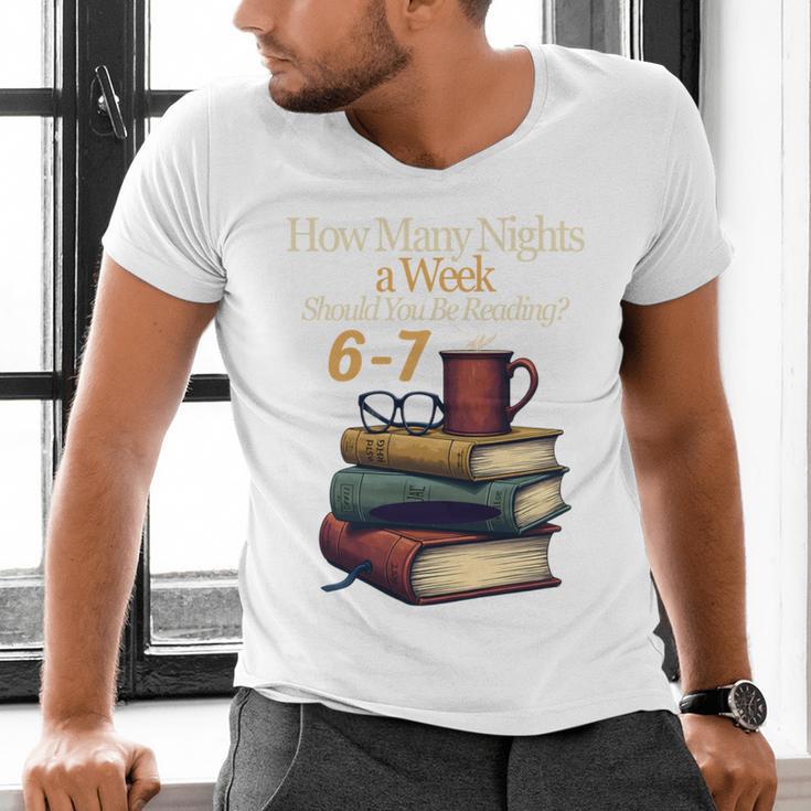 Reading 6 7 Nights Meme English Teacher Bookworm Books Men's V-Neck T-Shirt Reading 6 7 Nights Meme English Teacher Bookworm Books Men's V-Neck T-Shirt