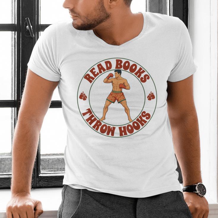 Reading Book Lover Boxer Boxing Lover Read Books Throw Hooks Men's V-Neck T-Shirt Reading Book Lover Boxer Boxing Lover Read Books Throw Hooks Men's V-Neck T-Shirt