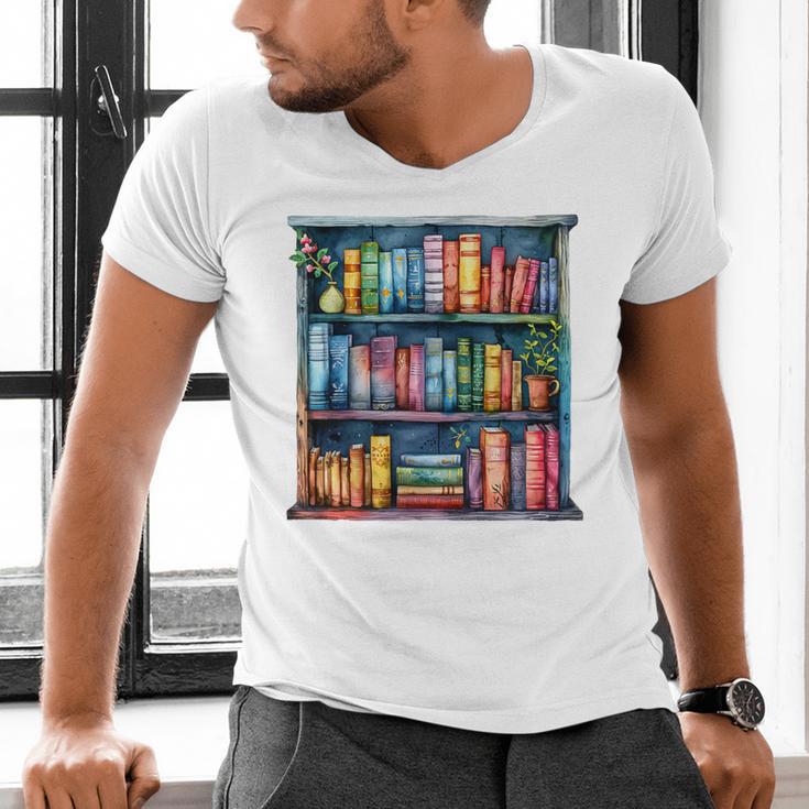 Reading And Bookcase Magic Book Premium Men's V-Neck T-Shirt