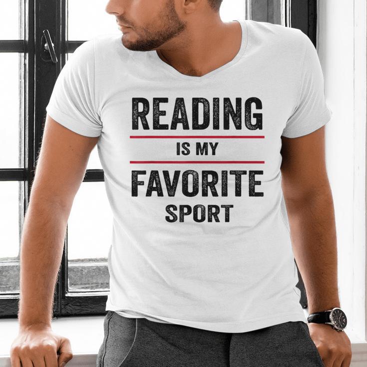 Reading Is My Favorite Sport Book Lover Quote Men's V-Neck T-Shirt