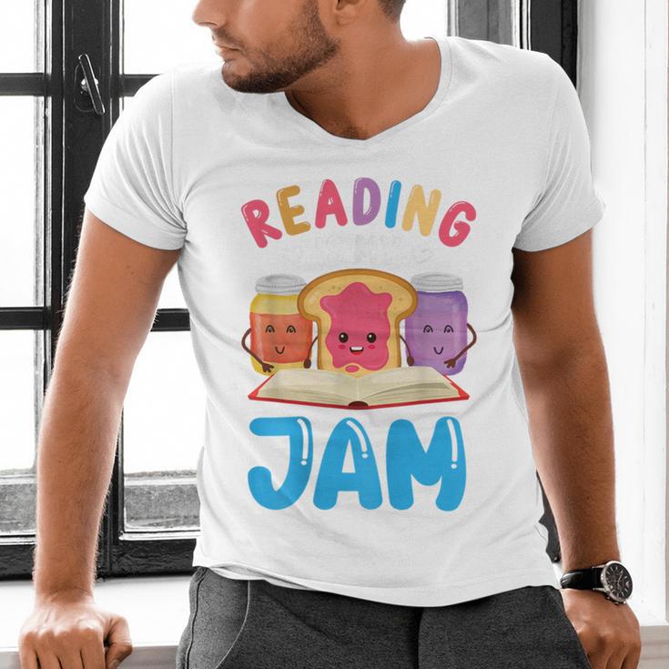 Reading Is My Jam I Love To Read Books Boy Girl Men's V-Neck T-Shirt Reading Is My Jam I Love To Read Books Boy Girl Men's V-Neck T-Shirt