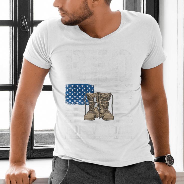 RED Friday For My Dad Military Veteran Deployed Men's V-Neck T-Shirt