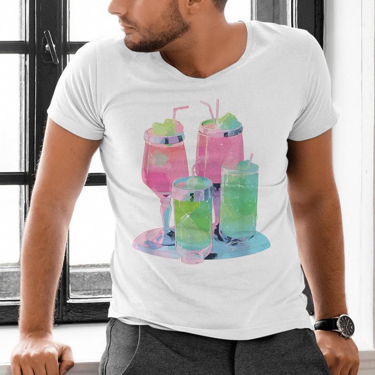 Retro Soft Drinks 80s 90s Nostalgia Cute Anime Aesthetic Tee Men's V-Neck T-Shirt Retro Soft Drinks 80s 90s Nostalgia Cute Anime Aesthetic Tee Men's V-Neck T-Shirt