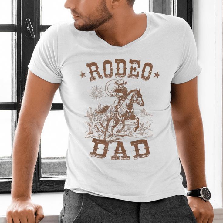 Rodeo Dad Western Cowboy Daddy Family Matching Father's Day Men's V-Neck T-Shirt