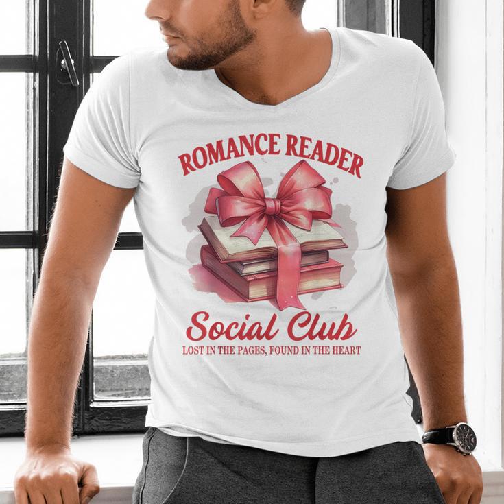 Romance Book Reading Bookish Romance Reader Social Club Men's V-Neck T-Shirt Romance Book Reading Bookish Romance Reader Social Club Men's V-Neck T-Shirt