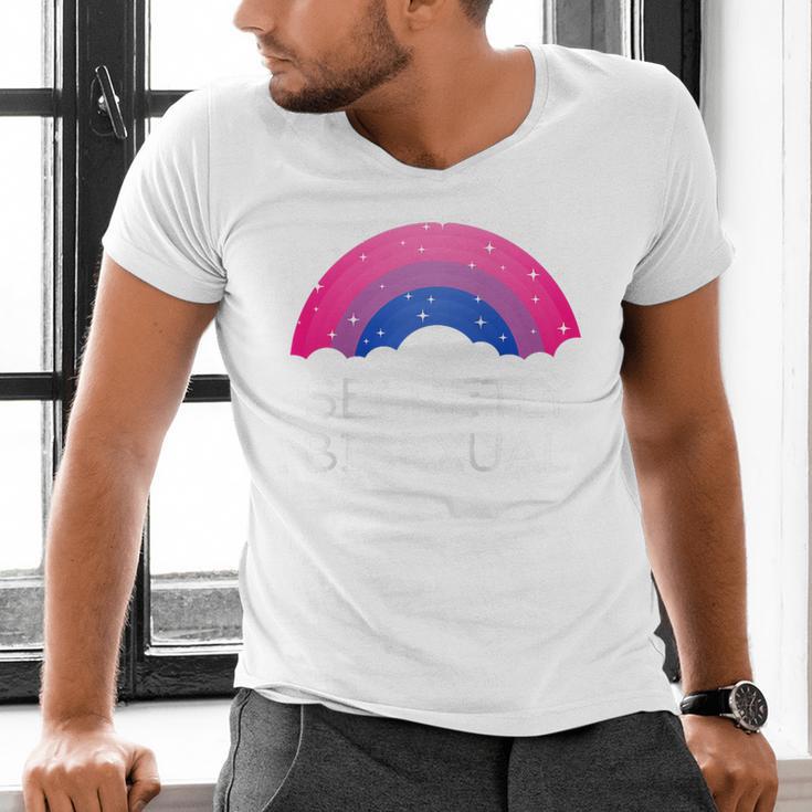 Secretly Bisexual Bi Introvert Bi Pride Antisocial LGBTQ Raglan Baseball Tee Men's V-Neck T-Shirt Secretly Bisexual Bi Introvert Bi Pride Antisocial LGBTQ Raglan Baseball Tee Men's V-Neck T-Shirt