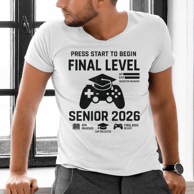 Senior 2026 Final Level Gamer Graduation 2026 Men's V-Neck T-Shirt
