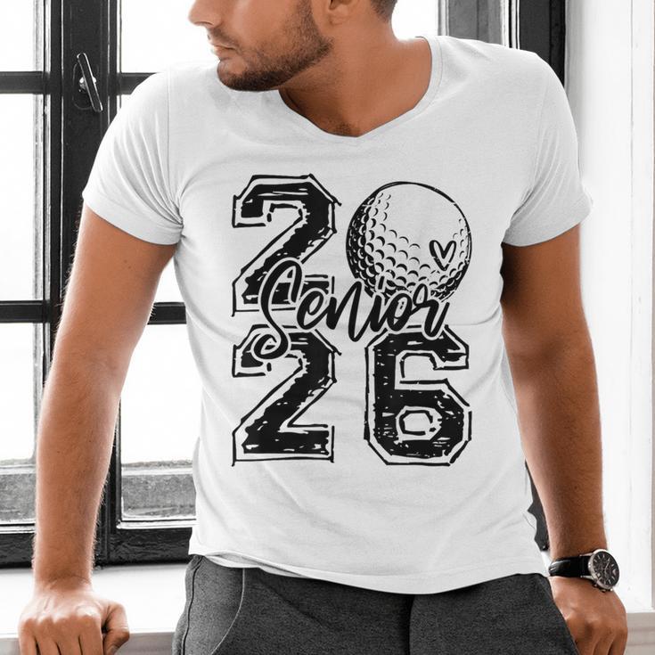 Senior 2026 Golf Player Heart Graduation Girls Teens Men's V-Neck T-Shirt