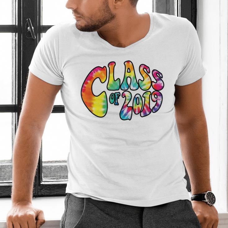 Senior Class Of 2019 Boho Tie Dye Graduation Men's V-Neck T-Shirt