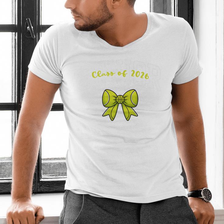 Senior Class Of 2026 Tennis Coquette Bow Graduation Premium Men's V-Neck T-Shirt