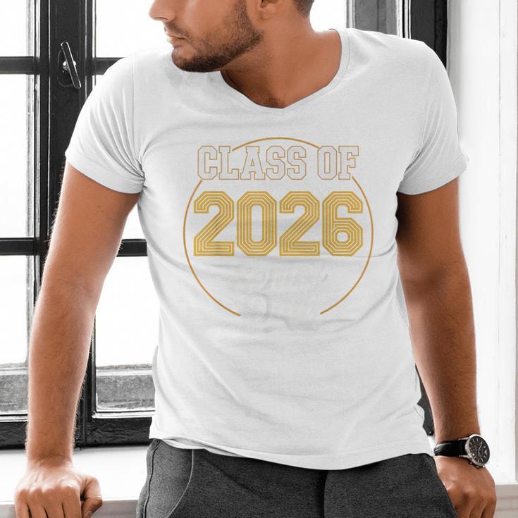 Senior Dad Class Of 2026 Purple Retro Vintage Graduation Men's V-Neck T-Shirt