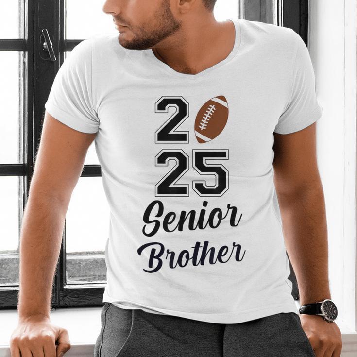Senior Football Brother Class Of 2025 Graduation Graduate Men's V-Neck T-Shirt