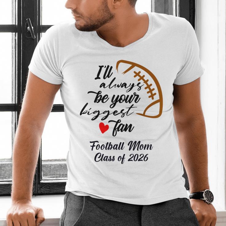 Senior Football Mom Class Of 2026 Graduation Graduate Men's V-Neck T-Shirt