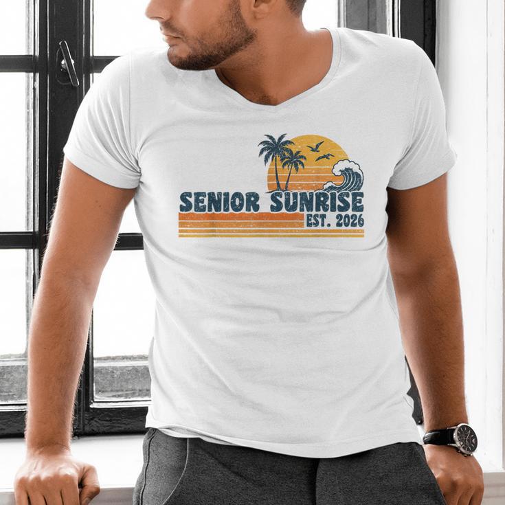 Senior Sunrise 2026 Graduation Cool Retro High School Men's V-Neck T-Shirt