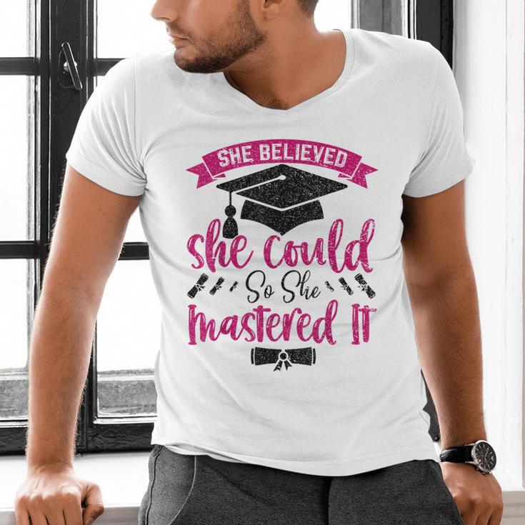 She Believed She Could So She Mastered It Graduation Men's V-Neck T-Shirt